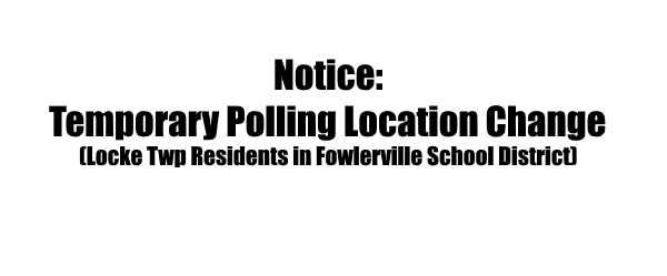 Notice of Temporary Polling Location Change