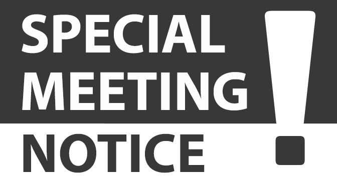 Special Meeting Notice 4-19-22